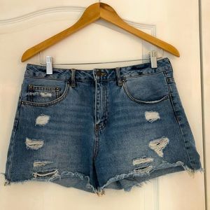 Forever 21 Mid Rise Blue Short Shorts Size 28
